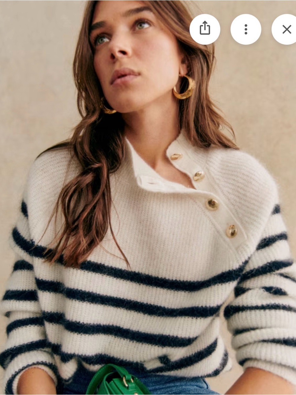 Sezane Trudy Jumper Navy/Ecru size XS